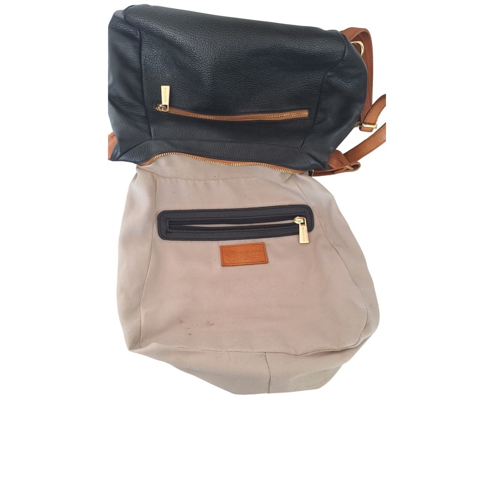 Valentina Black Brown Leather‎  Convertible Backpack Shoulder Bag - Picture 7 of 11